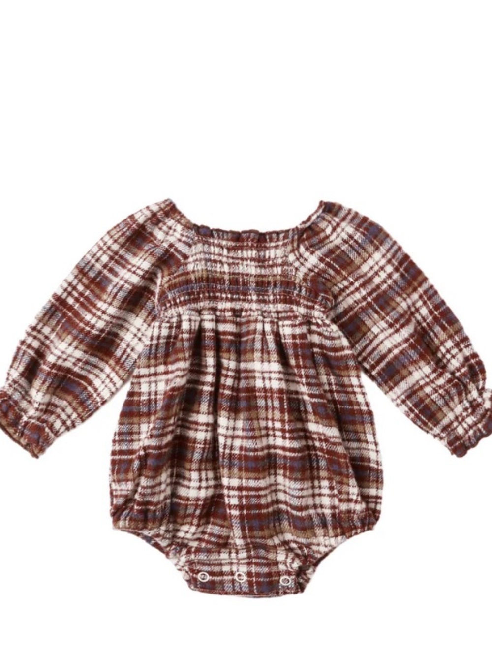 Rylee + Cru Adelaide Romper Burgundy Plaid 6-12M Baby Girl